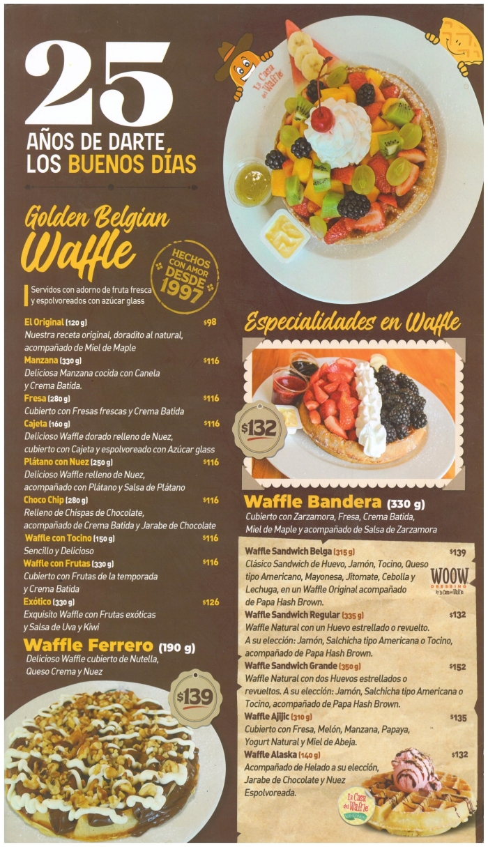 La Casa del Waffle Waffles y Desayunos en León, Guanajuato